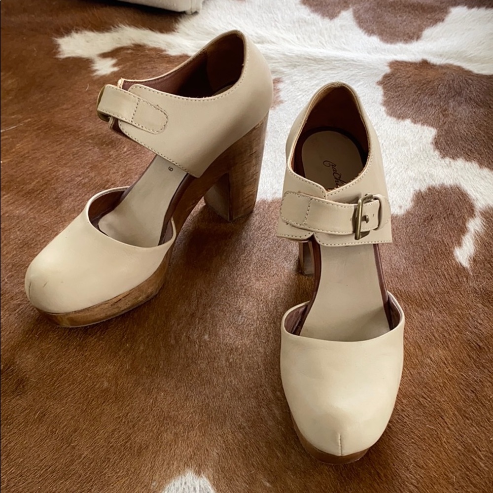 Rachel Comey cream/white leather clogs